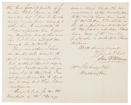 Lot #190 Samuel F. B. Morse Autograph Letter Signed: 