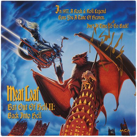 Lot #601 Meat Loaf (2) Signed Items - Album and Album Flat - Image 1