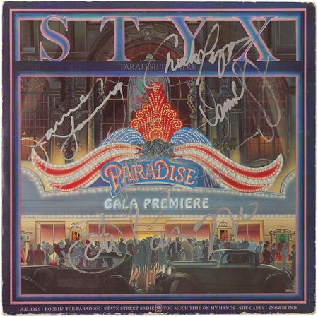 Lot #617 Styx Signed Album - Paradise Theatre