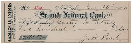 Lot #292 Henry M. Stanley Signed Check - Image 2