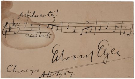 Lot #514 Edward Elgar Autograph Musical Quotation