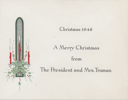 Lot #105 Harry and Bess Truman Signed 'Christmas 1946' Photograph as President and First Lady - Image 2