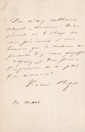Lot #502 Victor Hugo Autograph Letter Signed: Your