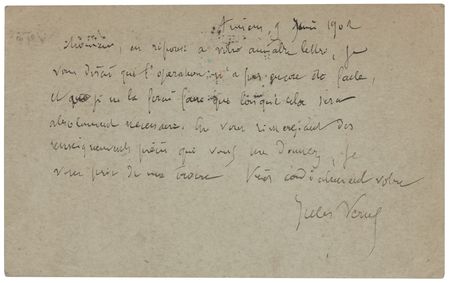 Lot #492 Jules Verne Autograph Letter Signed