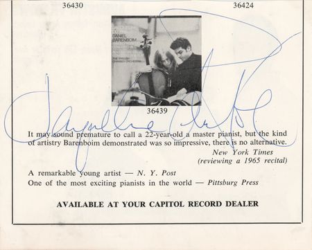 Lot #535 Jacqueline du Pre Signature