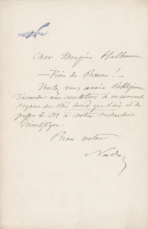 Lot #465 Felix Nadar Autograph Letter Signed on