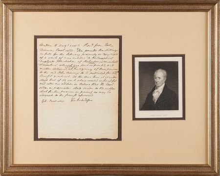 Lot #458 Gilbert Stuart Document Signed as Witness