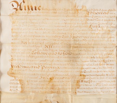Lot #278 New York: Land Grant in the Name of Queen Anne of England (1703) - Image 2
