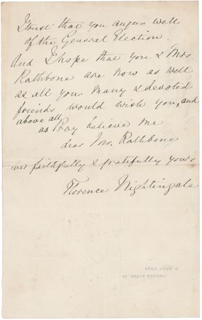 Lot #279 Florence Nightingale Autograph Letter