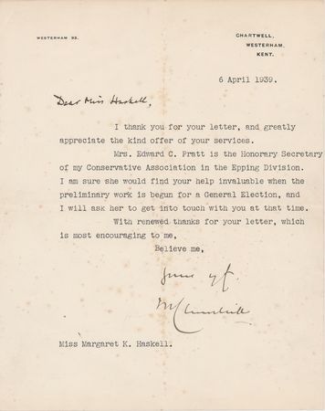 Lot #144 Winston Churchill Typed Letter Signed