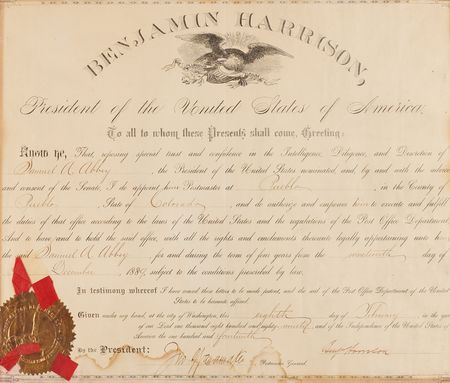 Lot #94 Presidents (5) Documents Signed - Cleveland, Harrison, Wilson, Harding, and Coolidge - Image 6