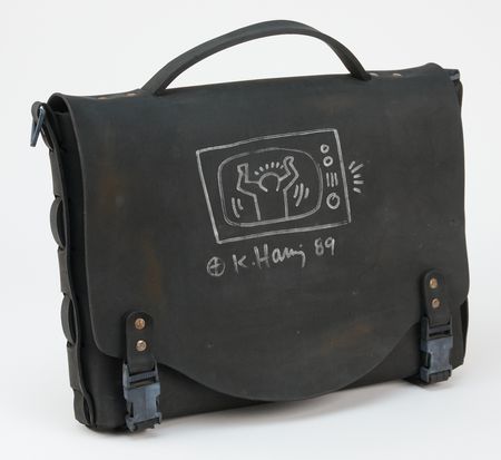 Lot #456 Keith Haring Signed Messenger Bag with