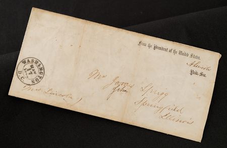 Lot #9 Abraham Lincoln Signed Free Frank as President, Addressed and Signed by Mary Todd Lincoln - Image 1
