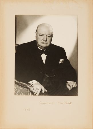 Lot #143 Winston Churchill Signed Photograph