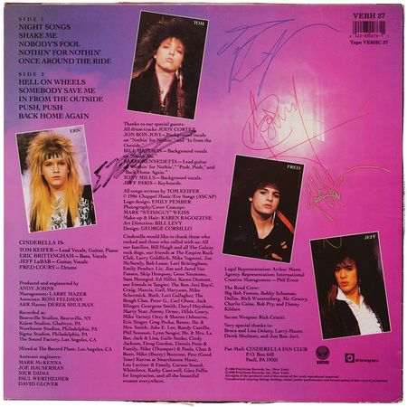 Lot #581 Cinderella Signed Album - Night Songs - Image 1