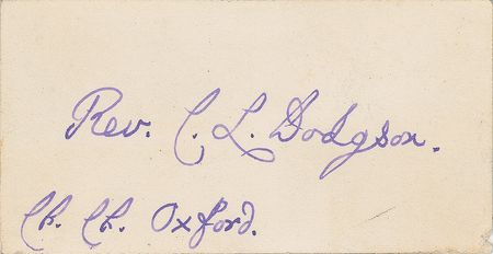 Lot #495 Charles L. Dodgson Signature