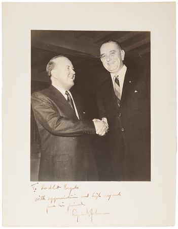 Lot #73 Lyndon B. Johnson Oversized Signed