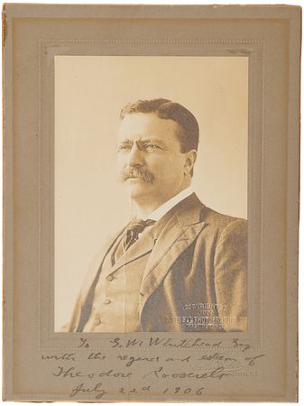 Lot #30 Theodore Roosevelt Signed Photograph as