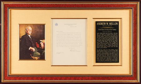 Lot #272 Andrew Mellon Typed Letter Signed to