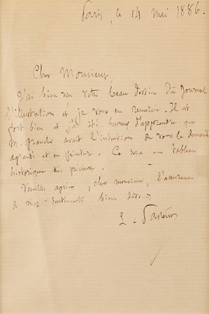 Lot #192 Louis Pasteur Autograph Letter Signed on an Illustration of His Rabies Patients - Image 2