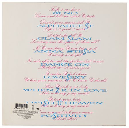 Lot #530 Prince Signed Album - Lovesexy - Image 3