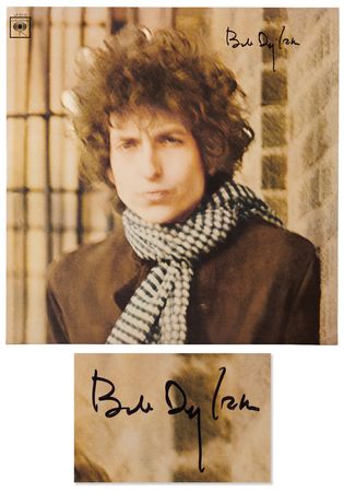 Lot #527 Bob Dylan Signed Album - Blonde on Blonde