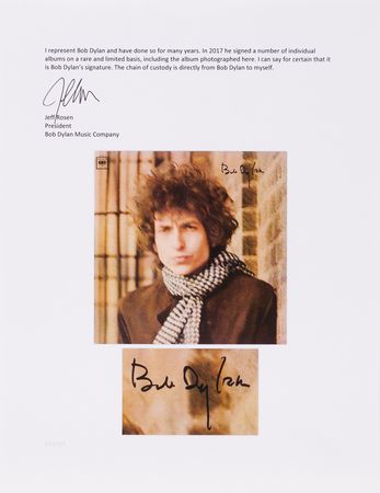Lot #527 Bob Dylan Signed Album - Blonde on Blonde - Image 8