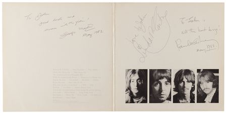 Lot #523 Paul and Linda McCartney, and George