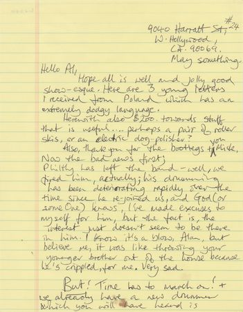 Lot #605 Motorhead: Lemmy Kilmister Autograph Letter Signed - 