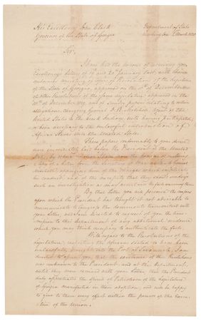 Lot #2 John Quincy Adams Letter Signed as