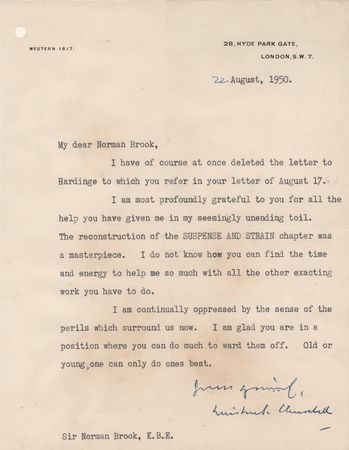 Lot #145 Winston Churchill Typed Letter Signed on