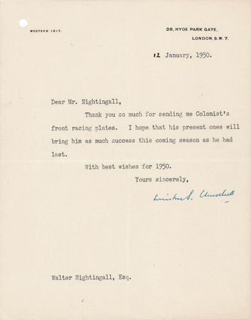 Lot #146 Winston Churchill Typed Letter Signed to