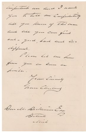 Lot #51 Grover Cleveland Autograph Letter Signed as President to His Future Postmaster General - Image 2