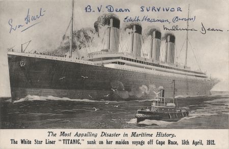 Lot #300 Titanic Survivors (4) Multi-Signed