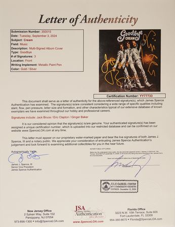 Lot #584 Cream Signed Album - Goodbye Cream - Image 2