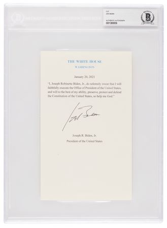 Lot #44 Joe Biden Signature on Mock Oath of Office