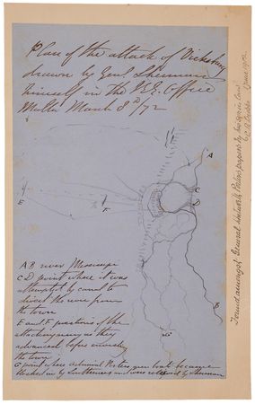 Lot #327 William T. Sherman Hand-Drawn Map of the