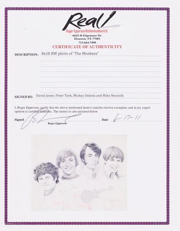 Lot #603 The Monkees Signed Photograph - Image 2