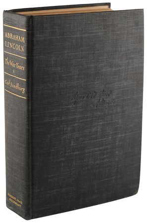 Lot #88 Abraham Lincoln: Carl Sandburg Signed Book - Presented to a Prominent Lincoln Scholar - Image 5