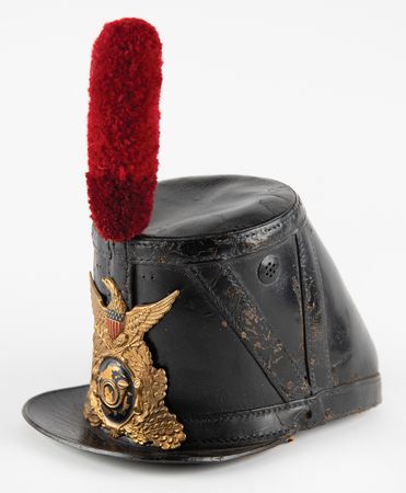 Lot #418 Civil War-Era US Chasseur-Style Leather Shako - Image 1