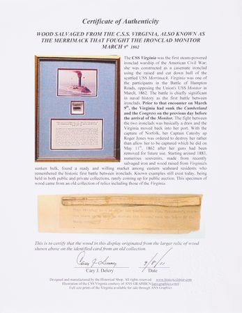 Lot #420 CSS Virginia Ironclad Relic - Image 3