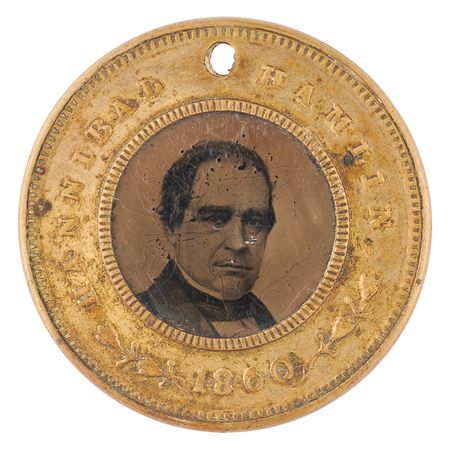 Lot #401 Abraham Lincoln and Hannibal Hamlin 1860 Presidential Campaign Ferrotype Token - Image 2