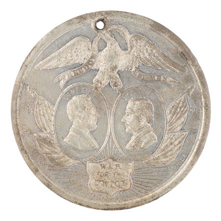 Lot #403 Abraham Lincoln and Andrew Johnson 1864 Presidential Campaign Medallion - Image 1