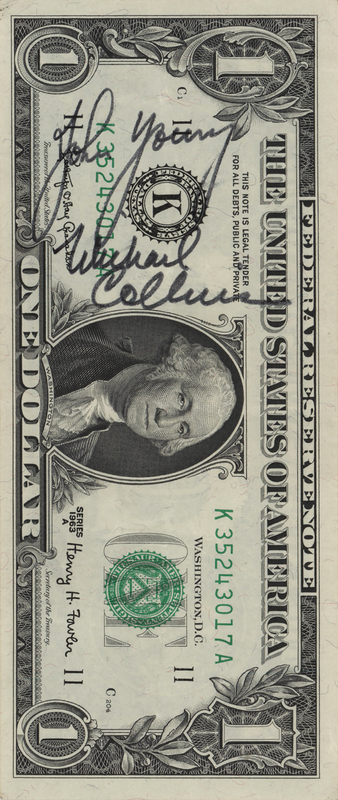 Lot 5116 Gemini 10 Crew-Signed $1 Dollar Bill - Young and Collins