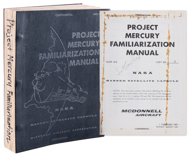 Lot 5070 Scott Carpenter Signed 'Project Mercury Familiarization' Manual