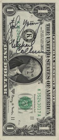 Lot #5116 Gemini 10 Crew-Signed $1 Dollar Bill -