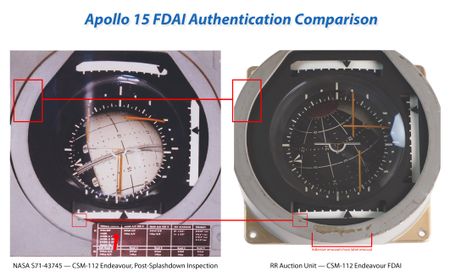 Lot #5325 Apollo 15 Flown Command Module Flight Director Attitude Indicator (FDAI) - The Endeavour's '8 Ball' - Image 5