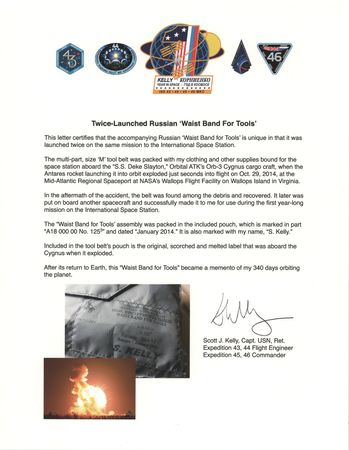 Lot #5527 ISS One-Year Mission: Scott Kelly's Twice-Launched 'Waist Band for Tools’ - Image 7