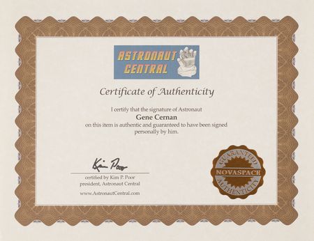 Lot #5391 Gene Cernan Signed Oversized Photograph of the Apollo 17 Landing Site - Image 3