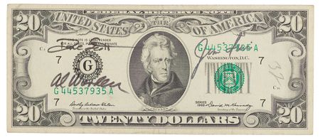 Lot #5329 Apollo 15 Flown $20 Dollar Bill, Signed